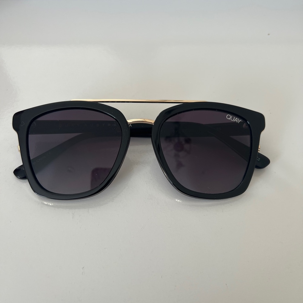 Quay Australia Black Sunglasses with Gold Detail